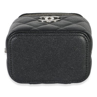 Chanel Black Quilted Caviar Coco Chain Mini Vanity Case Handbag 5