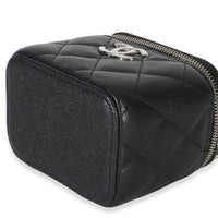 Chanel Black Quilted Caviar Coco Chain Mini Vanity Case Handbag 6
