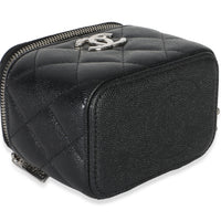 Chanel Black Quilted Caviar Coco Chain Mini Vanity Case Handbag 7