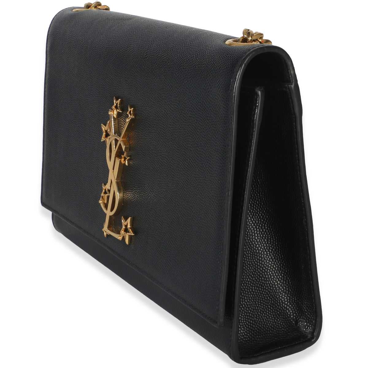 Saint Laurent Black Grain De Poudre Star Studded Monogram Medium Kate Chain Bag Handbag 2