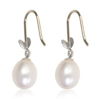 Tiffany & Co. Sterling Silver Pearl Paloma Picasso Olive Leaf Earrings