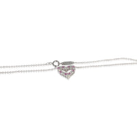 Tiffany & Co. Platinum Pink Sapphire and Diamond Heart Necklace 2