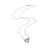 Tiffany & Co. Platinum Pink Sapphire and Diamond Heart Necklace 3