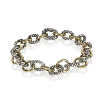 David Yurman Yellow Gold & Sterling Silver  Oval Link Bracelet
