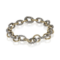 David Yurman Yellow Gold & Sterling Silver  Oval Link Bracelet