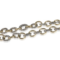 David Yurman Yellow Gold & Sterling Silver  Oval Link Necklace