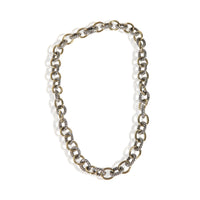 David Yurman Yellow Gold & Sterling Silver  Oval Link Necklace
