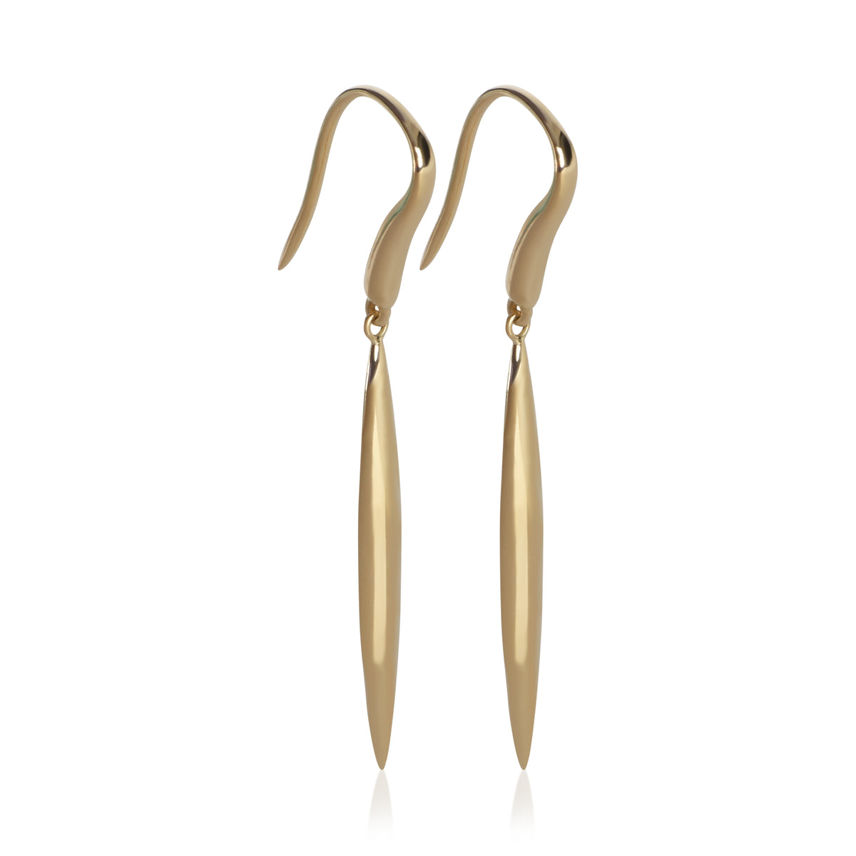 Tiffany & Co. Yellow Gold  Feather Drop Earrings 2