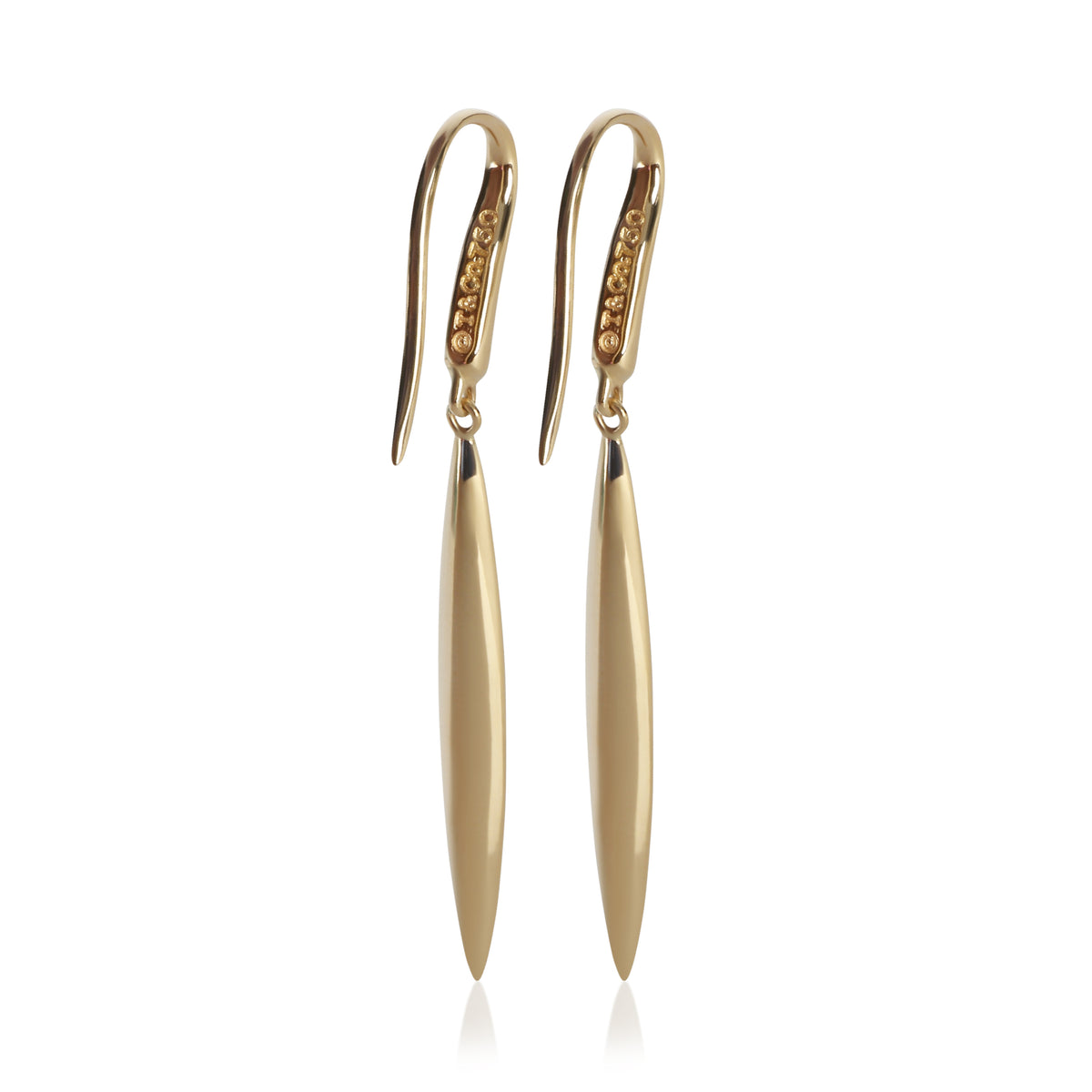 Tiffany & Co. Yellow Gold  Feather Drop Earrings 3