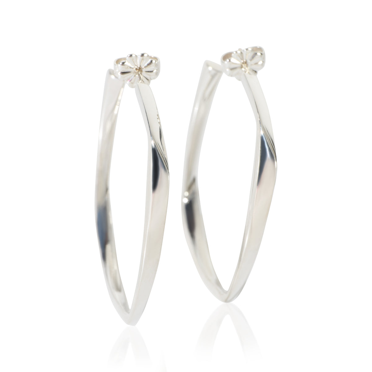 Tiffany & Co. Sterling Silver  Frank Gehry Torque Hoop Earrings fv