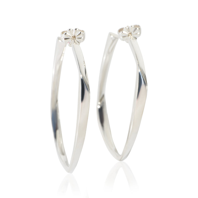 Tiffany & Co. Sterling Silver  Frank Gehry Torque Hoop Earrings fv