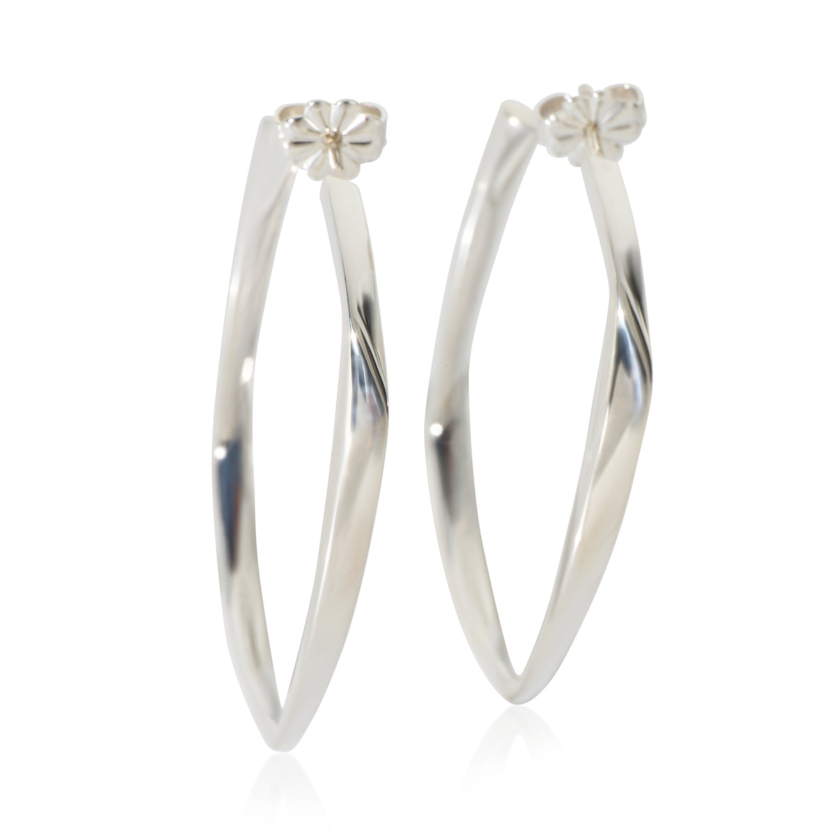 Tiffany & Co. Sterling Silver  Frank Gehry Torque Hoop Earrings 4