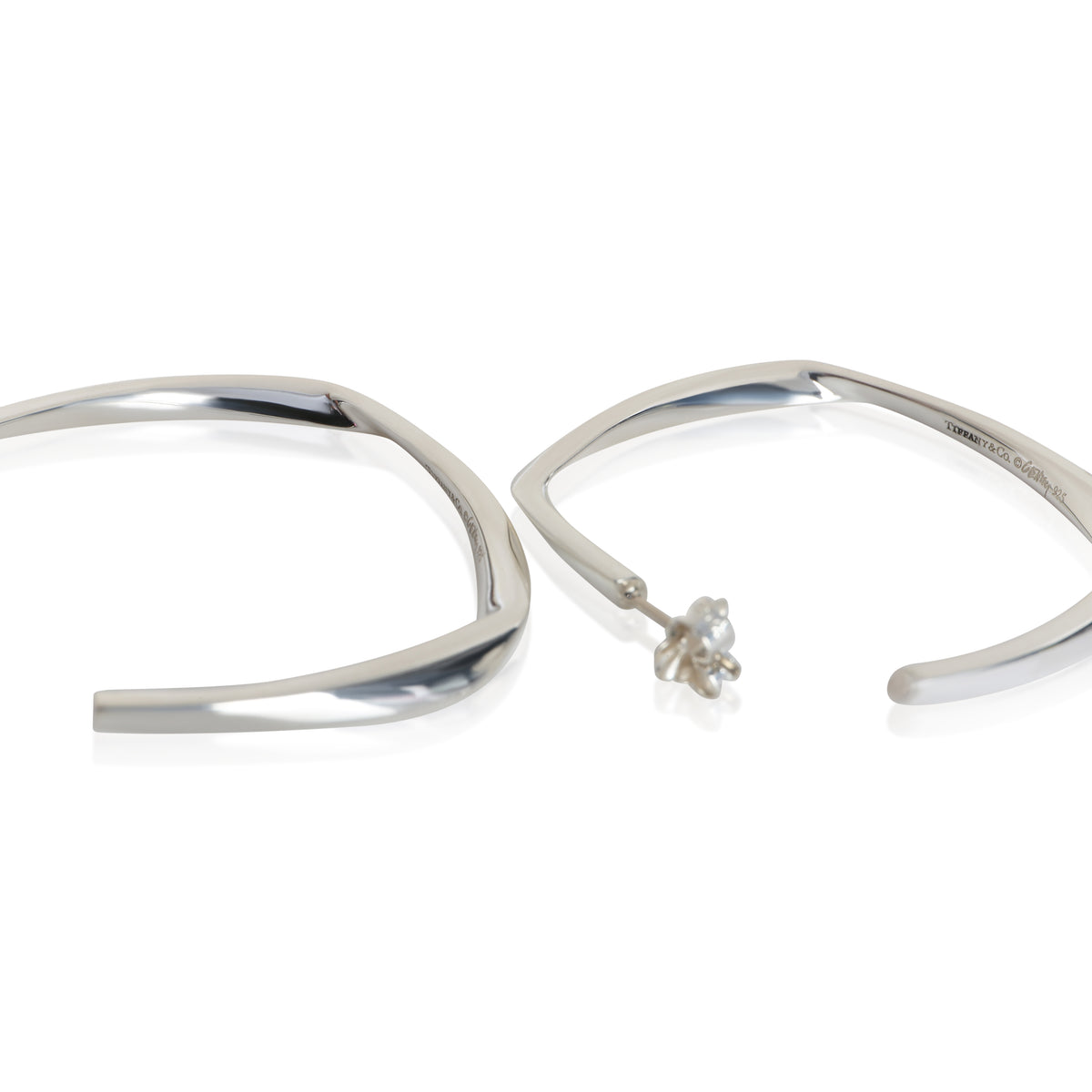 Tiffany & Co. Sterling Silver  Frank Gehry Torque Hoop Earrings 6