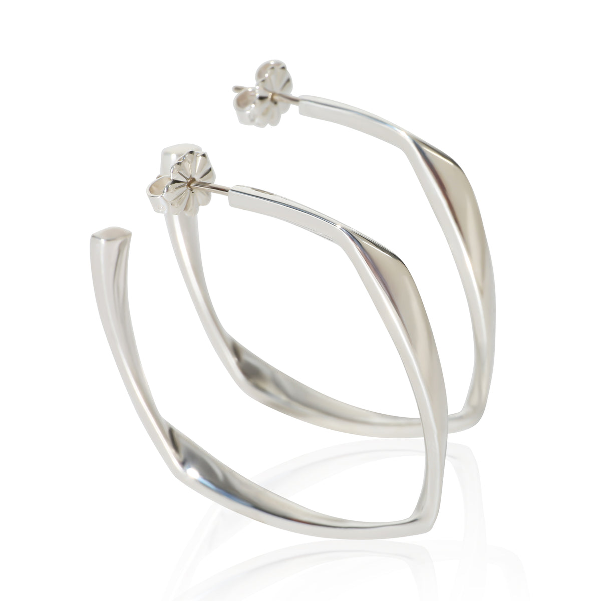 Tiffany & Co. Sterling Silver  Frank Gehry Torque Hoop Earrings 2