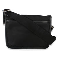 Prada Black Tessuto Saffiano Double Buckle Messenger Bag Handbag 4
