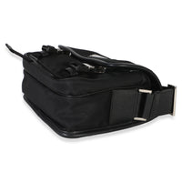Prada Black Tessuto Saffiano Double Buckle Messenger Bag Handbag 6