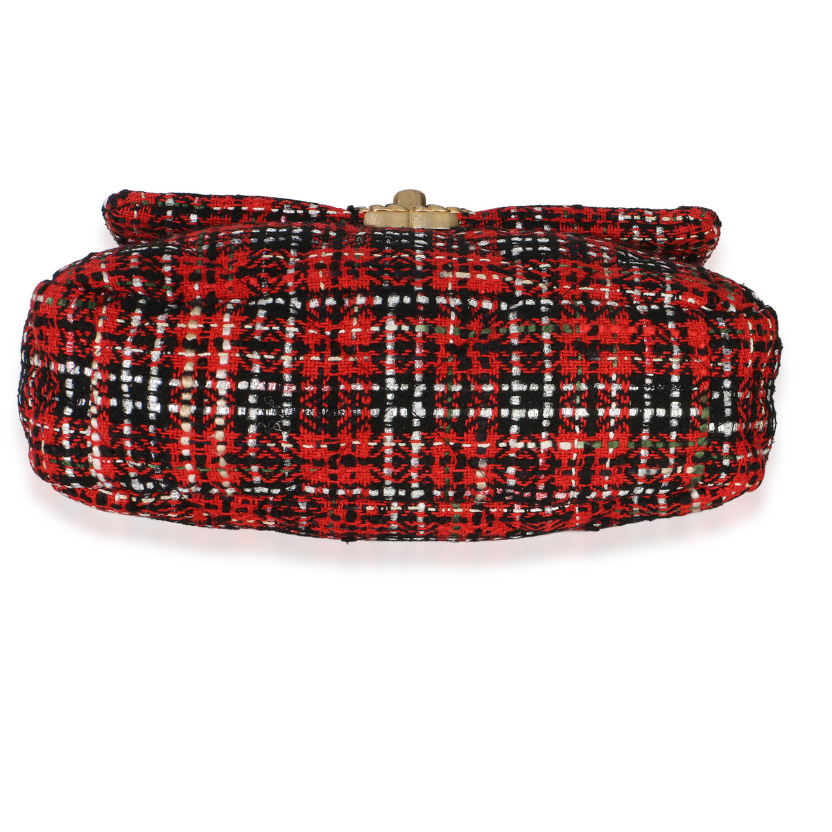 Chanel Red Black Multicolor Quilted Tweed Medium  19 Flap Bag Handbag 3