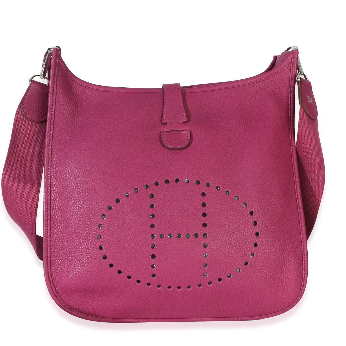 Hermès Rose Poupre Clemence Evelyne 33 GM PHW Handbag id