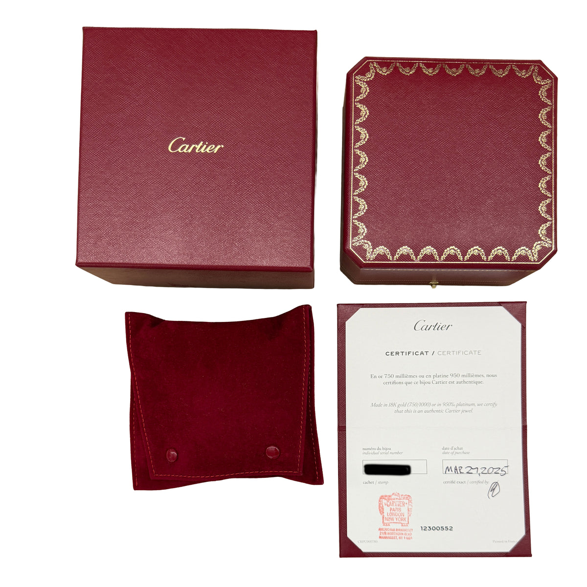 Cartier Yellow Gold  Single Screw Love Bracelet box