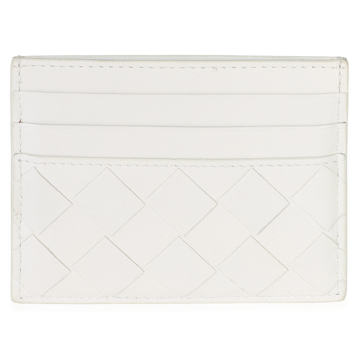 Bottega Veneta White Red Nappa Intrecciato Heart Card Holder Wallet 4
