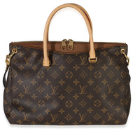 Louis Vuitton Havane Monogram Canvas Pallas Tote MM Handbag id