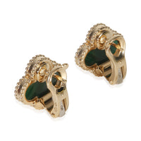 Van Cleef & Arpels Yellow Gold Malachite Vintage Alhambra Earrings 3