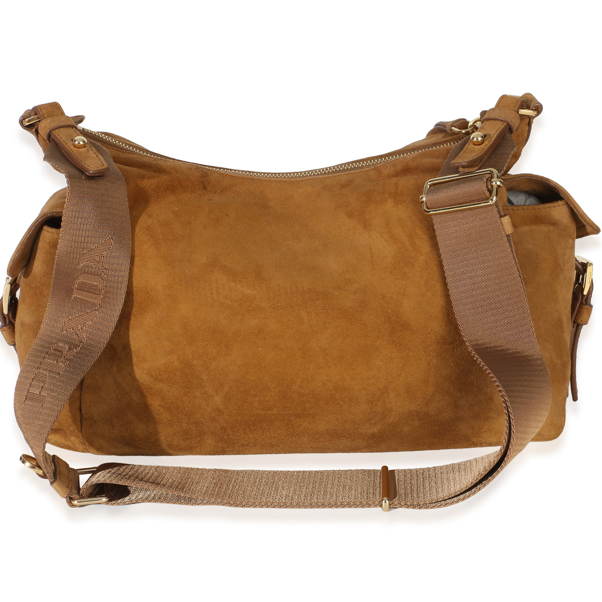 Prada Brown Suede Large Explore Shoulder Bag Handbag 5