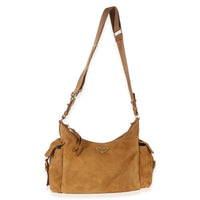 Prada Brown Suede Large Explore Shoulder Bag Handbag 9