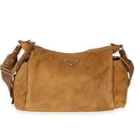 Prada Brown Suede Large Explore Shoulder Bag Handbag fv