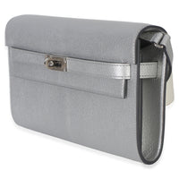 Hermès Argent Metallic Chevre Chamkilight Kelly Wallet To Go PHW Wallet 2