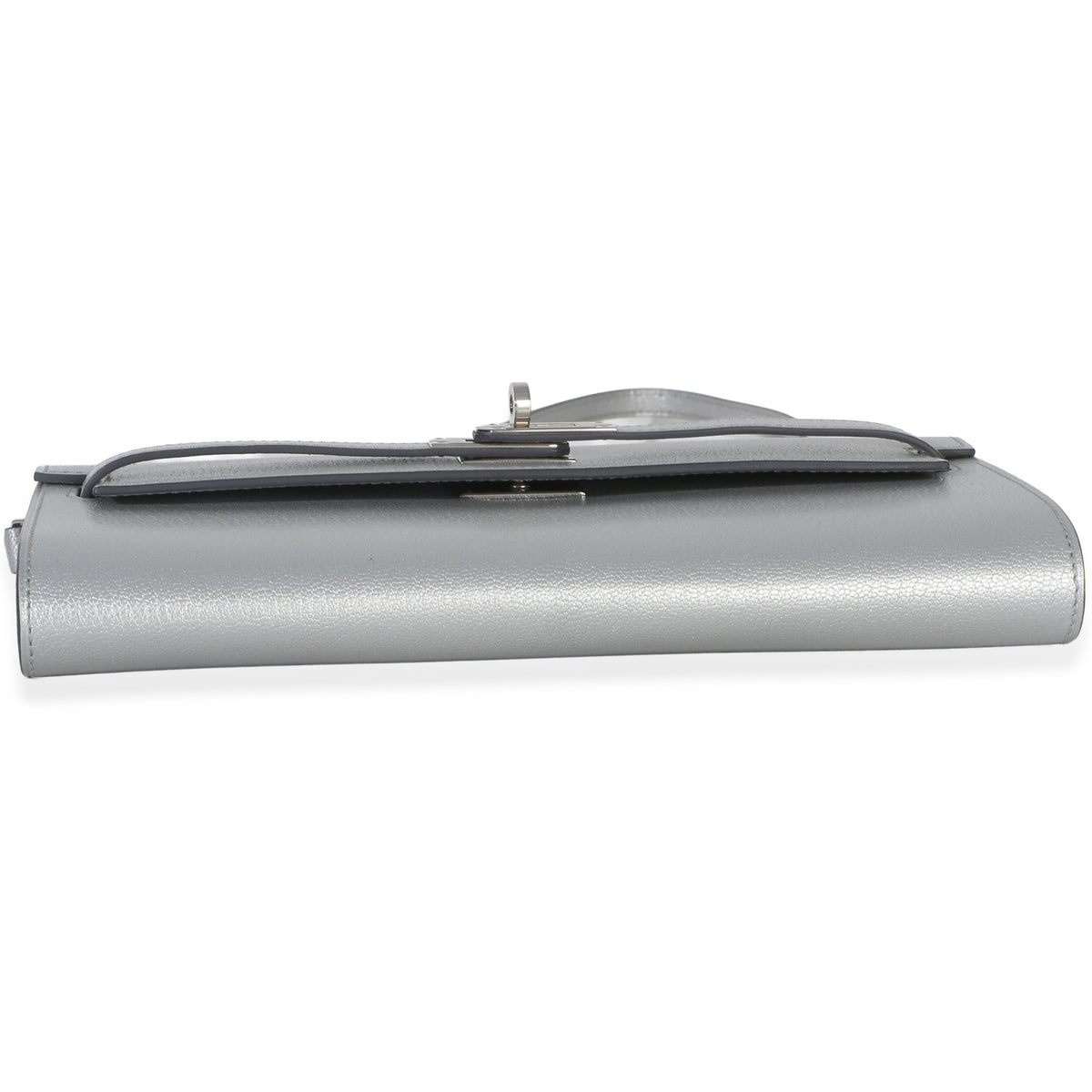 Hermès Argent Metallic Chevre Chamkilight Kelly Wallet To Go PHW Wallet 5