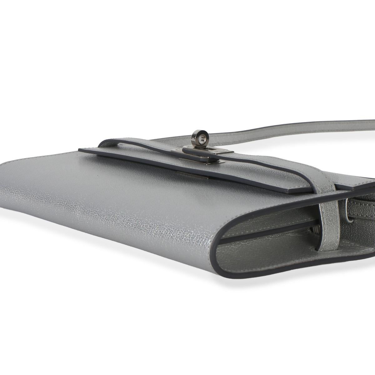 Hermès Argent Metallic Chevre Chamkilight Kelly Wallet To Go PHW Wallet 6