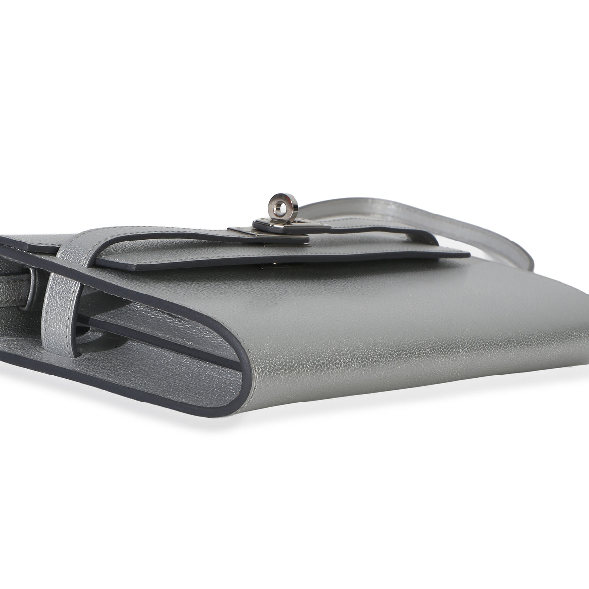 Hermès Argent Metallic Chevre Chamkilight Kelly Wallet To Go PHW Wallet 7