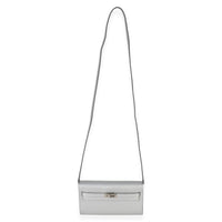 Hermès Argent Metallic Chevre Chamkilight Kelly Wallet To Go PHW Wallet 8