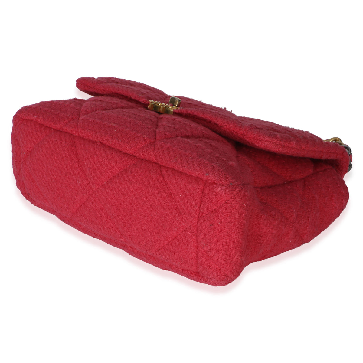 Chanel Pink Quilted Boucle Large  19 Flap Bag Handbag 6
