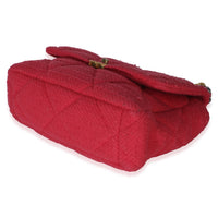 Chanel Pink Quilted Boucle Large  19 Flap Bag Handbag 6