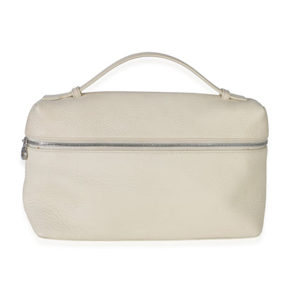 Loro Piana Cream Grained Calfskin Extra Pocket L27 Handbag fv