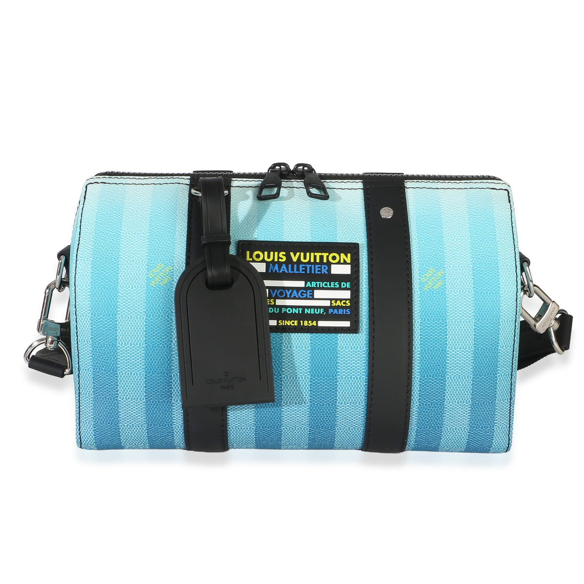 Louis Vuitton Gradient Blue Damier Stripes City Keepall Handbag id
