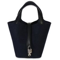 Hermès Bleu Nuit Feutre Black Swift Picotin Lock 18 PHW Handbag id