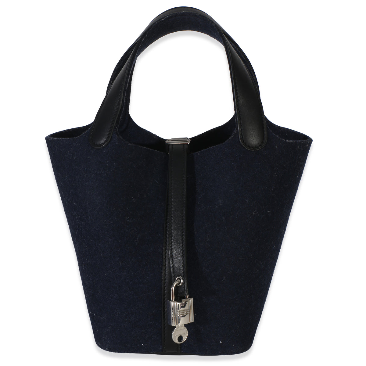 Hermès Bleu Nuit Feutre Black Swift Picotin Lock 18 PHW Handbag fv
