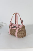 Christian Dior Pink Calfskin Beige Diorissimo Canvas Street Chic Boston Handbag id