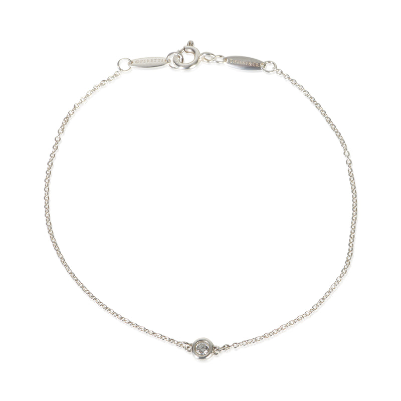 Tiffany & Co. Sterling Silver Diamond Elsa Peretti Diamond By The Yard Bracelet fv
