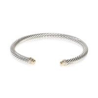 David Yurman Yellow Gold & Sterling Silver Diamond Cable Classic Bracelet fv