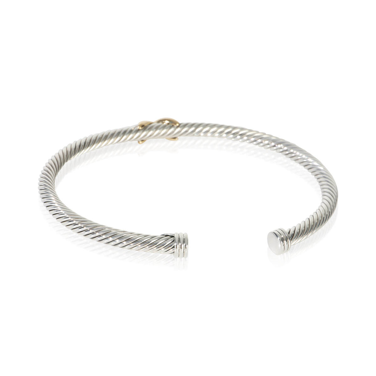 David Yurman Yellow Gold & Sterling Silver  Cable X Bracelet 3