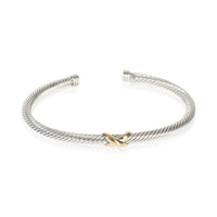 David Yurman Yellow Gold & Sterling Silver  Cable X Bracelet fv