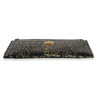 Chanel Black Gold Calfskin Crocodile Embossed Graffiti 2.55 Cocodile Reissue Zip Handbag 5