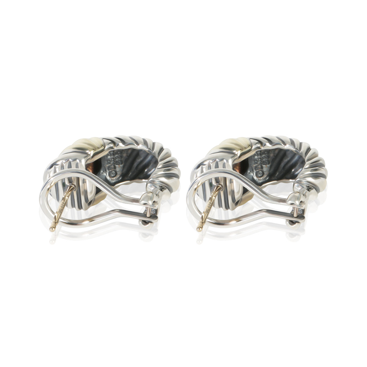 David Yurman Yellow Gold & Sterling Silver  Shrimp Earrings 4