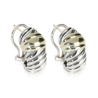 David Yurman Yellow Gold & Sterling Silver  Shrimp Earrings fv