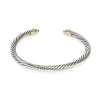 David Yurman Yellow Gold & Sterling Silver Topaz Cable Classic Bracelet 3