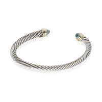 David Yurman Yellow Gold & Sterling Silver Topaz Cable Classic Bracelet 4